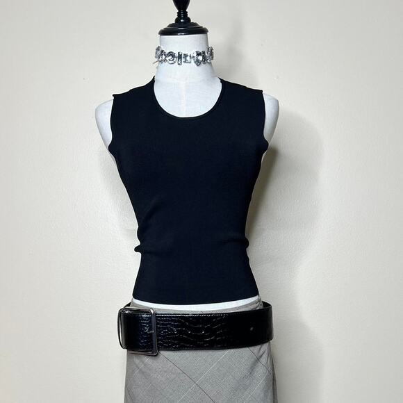 Black vintage y2k criss cross back with stretchy fabric - Picture 1 of 8